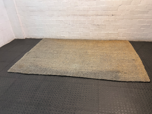 Textured Natural Fibre Woven Area Rug — Well Used Condition
