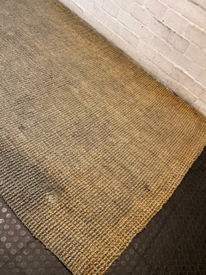 Textured Natural Fibre Woven Area Rug — Well Used Condition