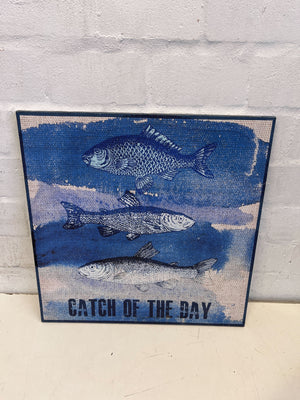 This striking wall painting Blue Fished