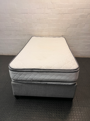 Three-Quarter Flippable Mattress and Grey Base Set — Great Condition