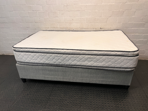 Three-Quarter Flippable Mattress and Grey Base Set — Great Condition
