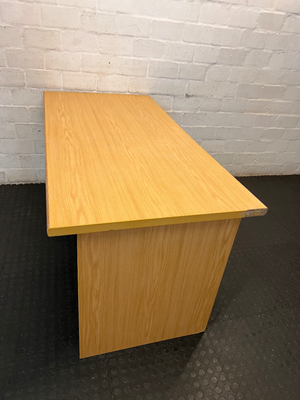Timber-Look Office Desk with 2 Drawers - Visible Wear - 2ndhandwarehouse.com