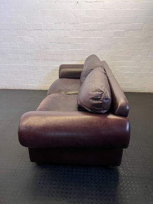 Timeless Burgundy Leather 2-Seater Sofa