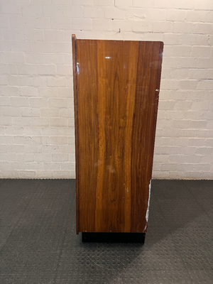 Truline Burl-Finish Wardrobe with Curved Doors