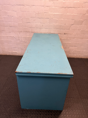 Turquoise Wooden Writing Desk — Worn Paint Finish