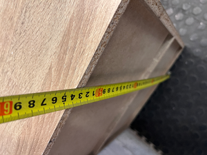 Two-Tier Wood Grain Bedside Table — Visible Surface Wear and Marks