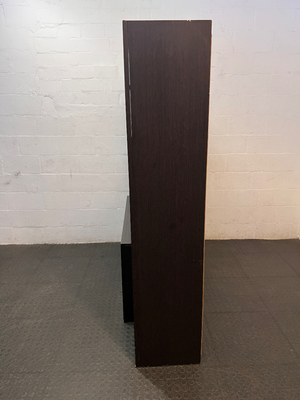 Two-Tone Dark Brown Wooden Wall Unit & TV Stand — Regular Wear and Tear with Visible Scuffs