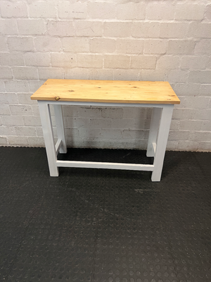 Two-Tone Wood and White Console Table — Good Working Order
