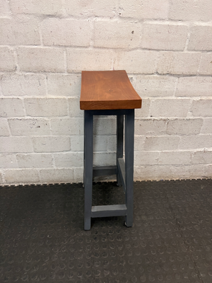 Contoured Wooden Bar Stool with Painted Base