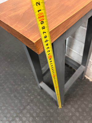 Contoured Wooden Bar Stool with Painted Base