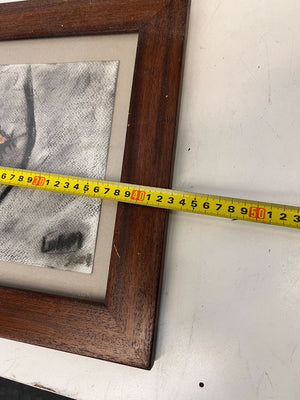 Unique Framed Artistic Print with Dark Wood Frame – Minor Wear - 2ndhandwarehouse.com