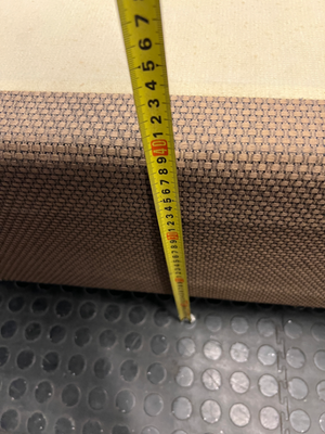Upholstered Brown Queen Bed Base — Fair Condition