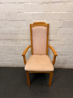Upholstered High-Back Dining Chair with Armrests