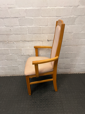 Upholstered High-Back Dining Chair with Armrests