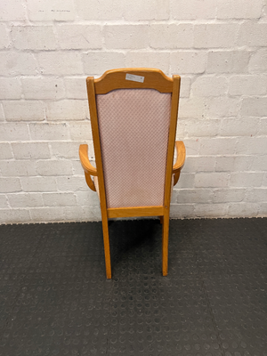 Upholstered High-Back Dining Chair with Armrests