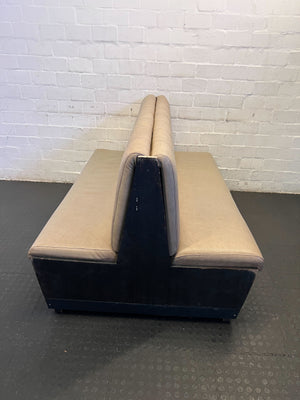 DBL SIDED- 170CM - Stylish Beige Upholstered Restaurant Booth Seat Wooden Frame - Minor Wear