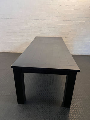 Versatile Black Slatted Dining Table 240 x 100cm