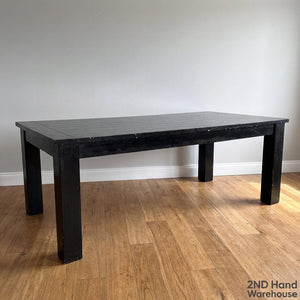 Versatile Black Slatted Dining Table 240 x 100cm