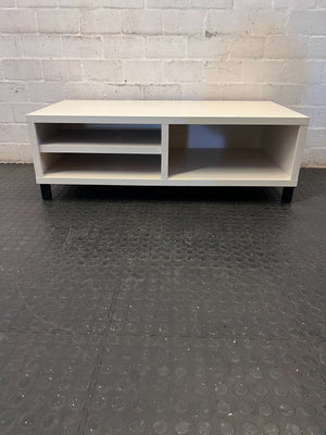 Versatile Cream TV Stand with Shelves - One side leg need to replace - 2ndhandwarehouse.com