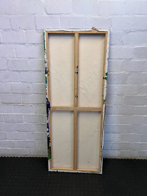 Vibrant Abstract Canvas Art - Dynamic Greens & Blues 61 by 152