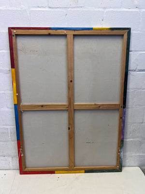 Vibrant Abstract Concentric Circles Canvas Art 102 by 76