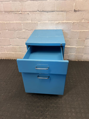 Vibrant Blue 2-Drawer Mobile Filing Cabinet - 2ndhandwarehouse.com
