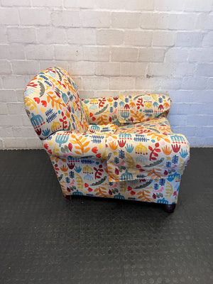 Vibrant Kids' Armchair with Playful Botanical Print