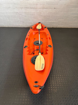 Vibrant Orange Sit-on-Top Kayak with Paddle
