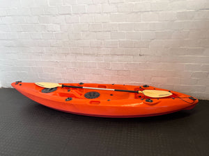 Vibrant Orange Sit-on-Top Kayak with Paddle