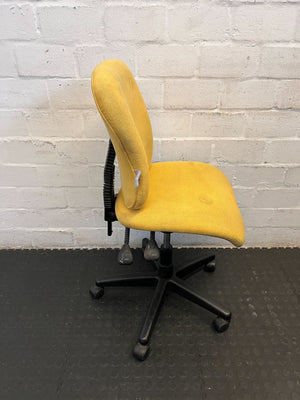 Vibrant Yellow Fabric Office Chair with Minor Wear