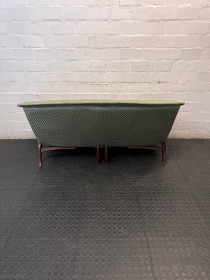 Vintage 2 Seater Couch in Patterned Green Fabric