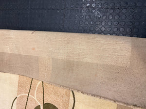 Vintage Beige Area Rug with Leaf Design β Slight Wear