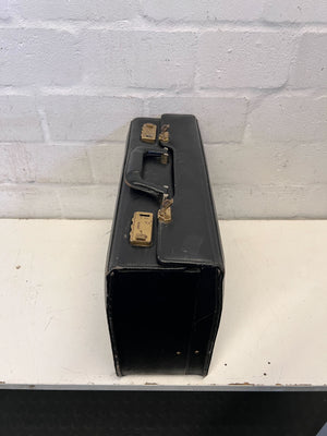 Vintage Black Leather Briefcase with Minor Scratches