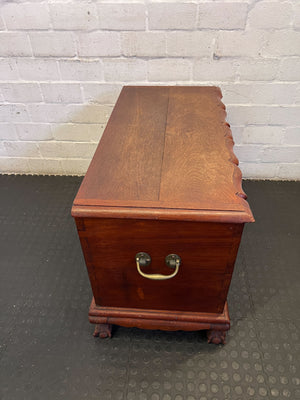Vintage Carved Wooden Storage Chest with Claw Feet