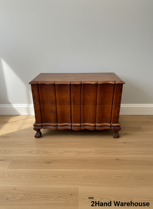 Vintage Carved Wooden Storage Chest with Claw Feet