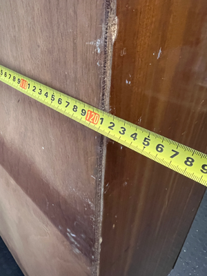 Vintage Curved Wood Wardrobe - Fair Condition (Visible Damage) - 2ndhandwarehouse.com