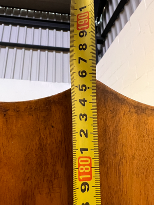 Vintage Curved Wood Wardrobe - Fair Condition (Visible Damage) - 2ndhandwarehouse.com