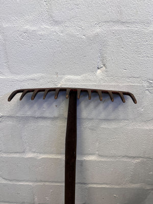 Vintage Iron Pot Rack โ Rustic Brown Color, 5-Hook Design