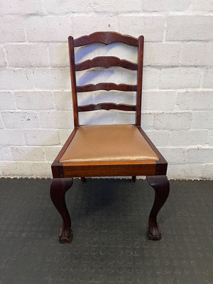 Vintage Ladder Back Dining Chair with Cabriole Legs