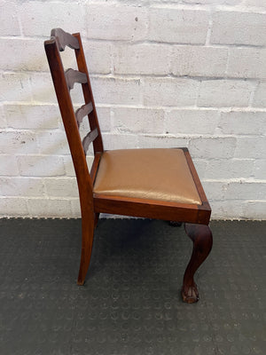 Vintage Ladder Back Dining Chair with Cabriole Legs
