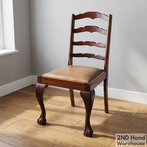 Vintage Ladder Back Dining Chair with Cabriole Legs