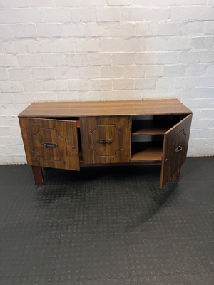 Vintage Mid-Century Style Sideboard with Storage & Red Lined Drawer - 2ndhandwarehouse.com