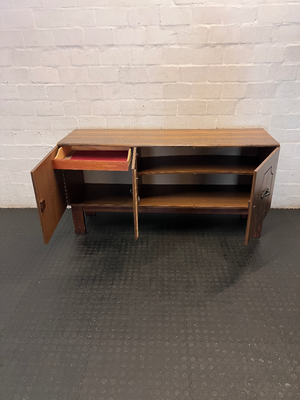 Vintage Mid-Century Style Sideboard with Storage & Red Lined Drawer - 2ndhandwarehouse.com