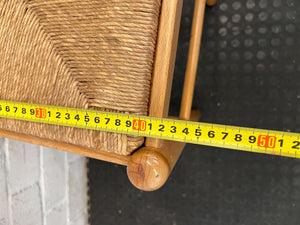 Vintage Natural Wood Bar Chair with Woven Seat – Minor Wear - 2ndhandwarehouse.com
