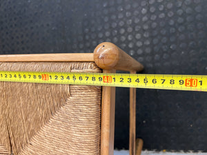 Vintage Natural Wood Bar Chair with Woven Seat – Minor Wear - 2ndhandwarehouse.com