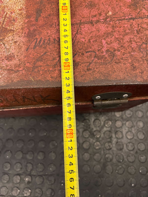 Vintage Red Wooden Storage Trunk with Character and Style