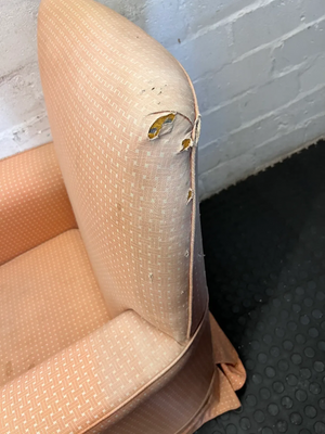 Vintage Style Pink Checkered Armchairs - Set of 2 (For Re-upholstery) - 2ndhandwarehouse.com