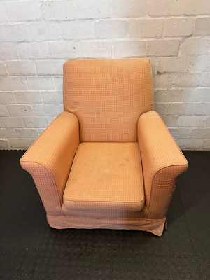 Vintage Style Pink Checkered Armchairs - Set of 2 (For Re-upholstery) - 2ndhandwarehouse.com