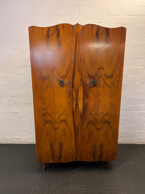 Vintage Wavy Wardrobe - One Leg Damaged - Needs Repair - 2ndhandwarehouse.com