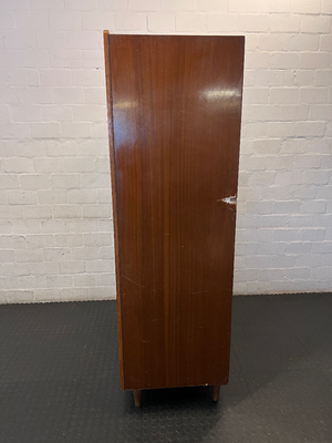 Vintage Wavy Wardrobe - One Leg Damaged - Needs Repair - 2ndhandwarehouse.com